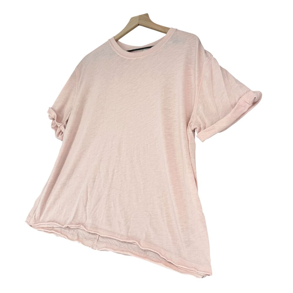 Free People We the Free Cassidy Top Large Light Pink Tee Oversized Casual Boho - Picture 3 of 10